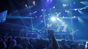 Crowd cheers KISS in the Grand Theatre