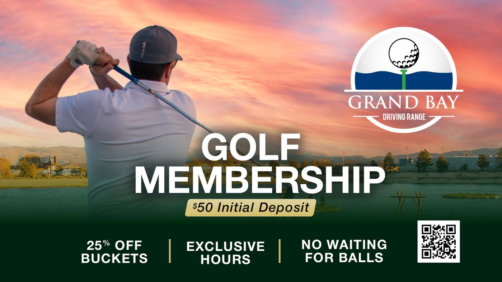 web ad for Grand Bay Driving Range Golf Membership