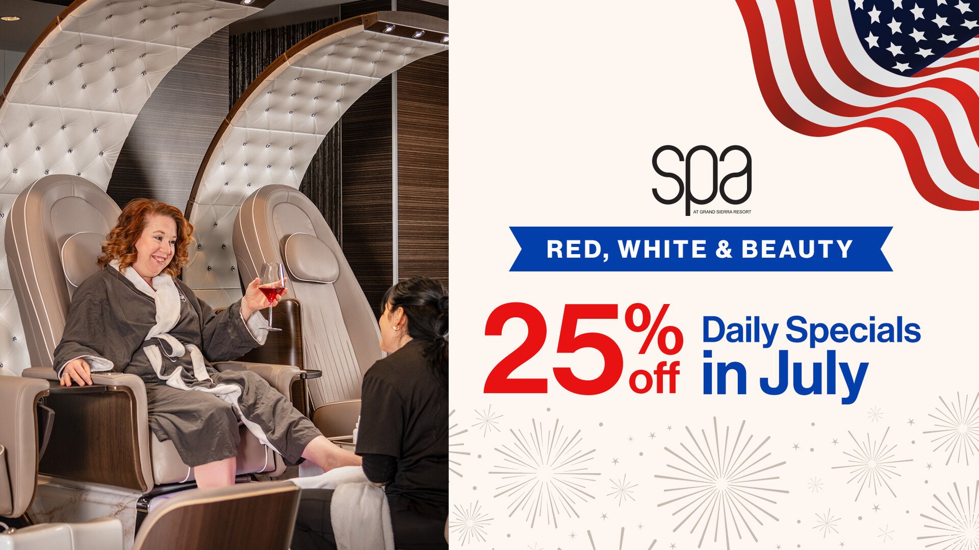 Banner ad for Spa 25% Off Daily Specials in July