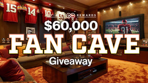 Banner ad for $60,000 Fan Cave Giveaway promotion